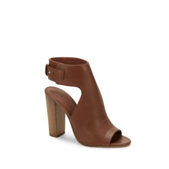 Addie Leather Open Toe Sandals In Saddle - Picture 1 of 13